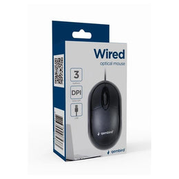 GEMBIRD Ratón óptico USB  3 botones cable Negro
